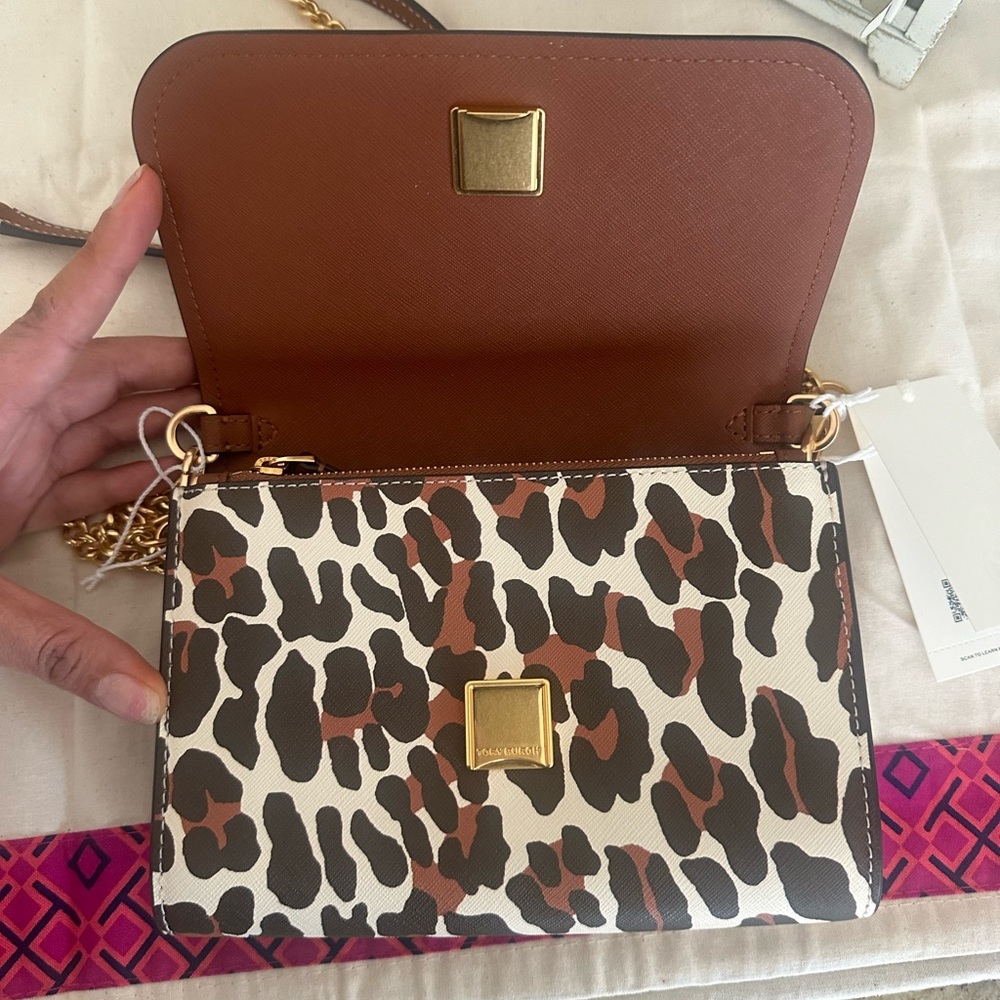 Tory Burch Emerson Chain Wallet Crossbody BEGE REA LOPARO205/498 - Picture 7 of 10